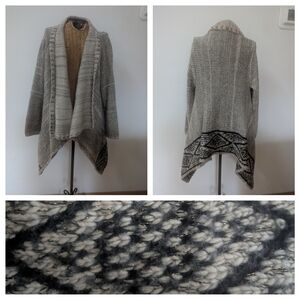 BCBG Maxazria boho waterfall cardigan sweater M
